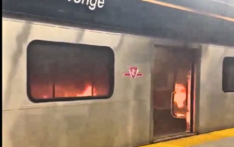 Fire on subway